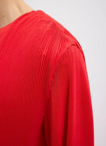 Plissé Midi Dress