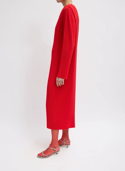 Plissé Midi Dress