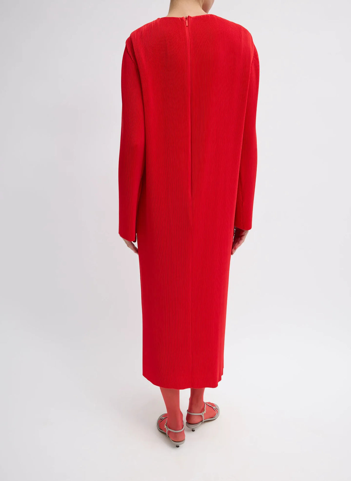 Plissé Midi Dress