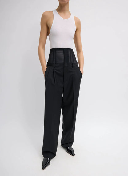 Recycled Tropical Wool Corset Trouser