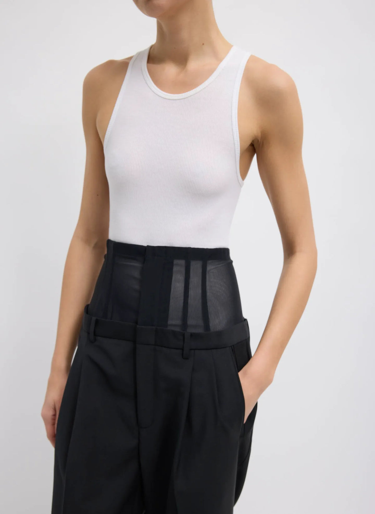 Recycled Tropical Wool Corset Trouser