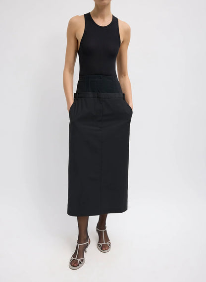 Recycled Tropical Wool Corset Maxi Trouser Skirt