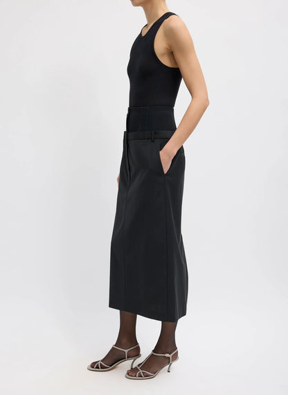 Recycled Tropical Wool Corset Maxi Trouser Skirt