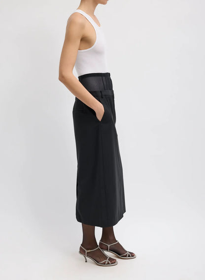 Recycled Tropical Wool Corset Maxi Trouser Skirt