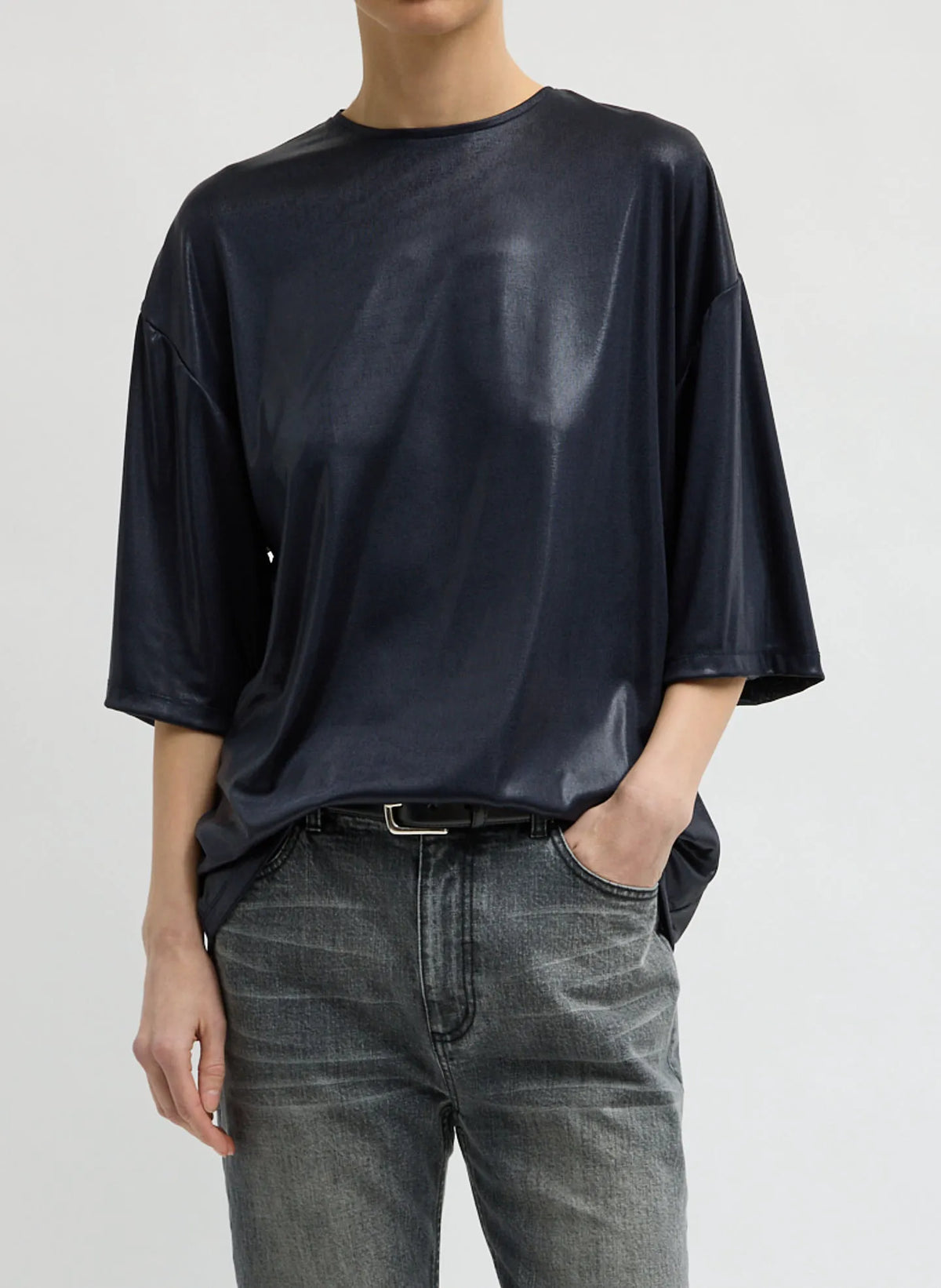 Metallic Knit Easy T-Shirt