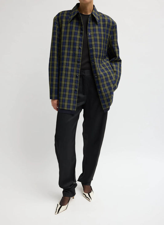 Techy Plaid Easy Shirt Jacket