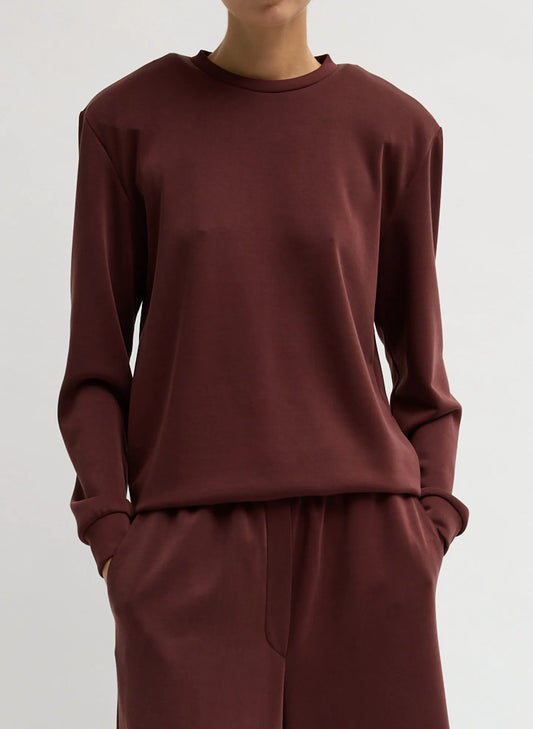 Feather Weight Viscose Removable Shoulder Pad Long Sleeve T-Shirt