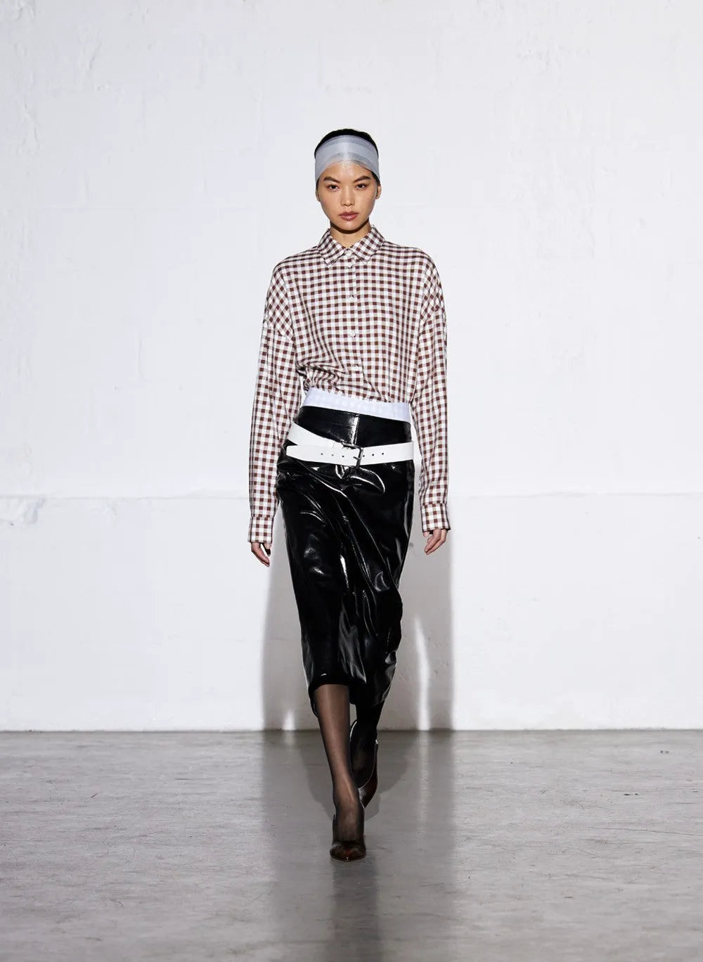 Gingham Drape Oversized Shirt