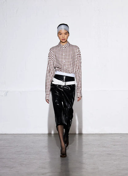 Gingham Drape Oversized Shirt